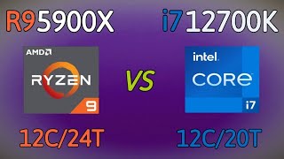 i7 12700K vs R9 5900X  benchmark and test in 6 games hight setting [upl. by Louisette271]