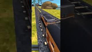 Orange Indian train entered the station and then continued speeding again gaming traingame train [upl. by Aissyla]