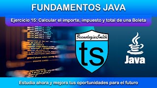 Fundamentos java  Ejercicio 15 Realizar una boleta de productos y calcular el importe impuesto [upl. by Buehler]