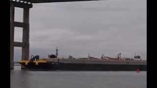 First vessel passes through temporary channel near Key Bridge collapse [upl. by Godfry423]