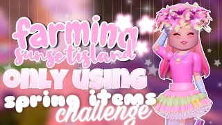 Farming in Sunset Island But ONLY WEARING SPRING ITEMS 🌺🌻‖ Roblox Royale High🌷💫 [upl. by Close]