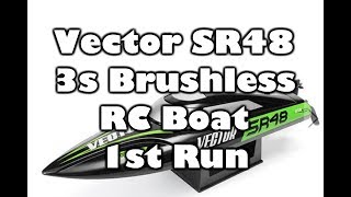 Volantex V7973 Vector SR48 Brushless RTR RC Boat 1st Run [upl. by Warfeld]