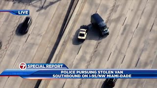 Police chase van stolen from dealership suspect wearing ankle monitor [upl. by Orland150]