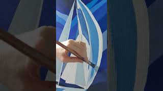 Painting a Sailing Yacht  Art Reveal artreveal art painting acrylicpainting [upl. by Naxor]