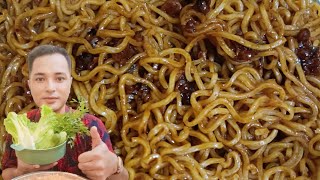 EATING SPICY NOODLE  noodles recipes  SUPER SON EATING [upl. by Lrak]