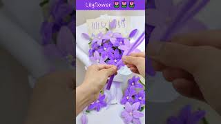 💗Lilyflower made of pipe cleaners 💗Choous diy crepepaperflower diyflowers flowers lilyflower [upl. by Elime948]