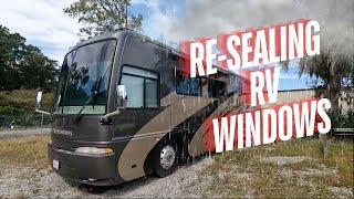 How To Reseal RV Windows Easy Way camping rv camper rvlife rvliving vanlife diy [upl. by Kachine756]