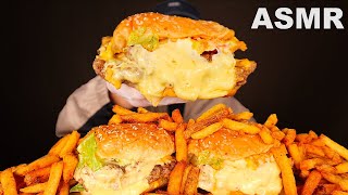 ASMR FIVE GUYS DOUBLE CHEESEBURGERS 🍔  CAJUN FRIES 🍟 Eating Sound  MAR ASMR [upl. by Mara]