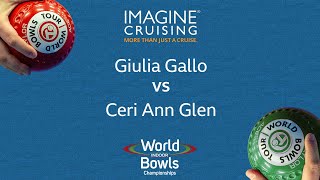 World Indoor Bowls Championship 2024 Giulia Gallo vs Ceri Ann Glen  Day 10 Match 3 [upl. by Kenleigh]