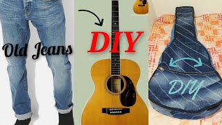 DIY Waterproof Guitar🎸Ukulele Case  Recycle jeans👖Idea Designer Case Making Tutorial Zakia Sewing [upl. by Notla362]