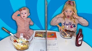 Twin Telepathy Ice Cream Sundae Challenge VS My Baby Sister [upl. by Carrick]