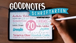 Die 20 SCHÖNSTEN SCHRIFTARTEN für Goodnotes Lernblätter  JustSayEleanor  Tutorial [upl. by Bannasch]