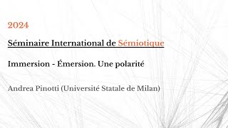 Andrea Pinotti Univ Statale de Milan  Séminaire International de Sémiotique à Paris 17012024 [upl. by Anais]