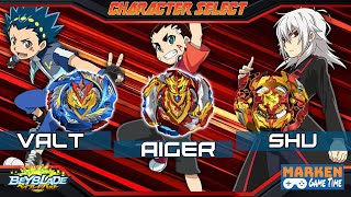 Valkyrie vs Achilles vs Spriggan  Beyblade Burst Turbo AnimeVideo Game STYLE [upl. by Joshia]