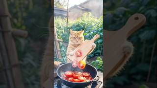 Cute cat cooking cat funny animation catcute ai trending viralshort [upl. by Rednal755]