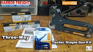 Harbor Freight ThreeWay Tacker Staple Gun Kit by FASTENPRO [upl. by Silvana]