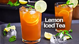 How to make Best Lemon Iced Tea at home palatesdesire [upl. by Hattie]