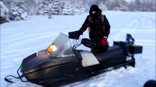 Our Skidoo Skandic 377r warming up at Jim Creek Alaska [upl. by Nitsu530]