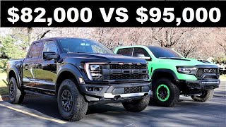 2021 Ford Raptor Vs 2021 Ram TRX Which Truck Is Better And More Comfortable [upl. by Wilburt]