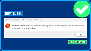 How to Fix Valorant Error Windows Cannot Access the Specified Device [upl. by Barn155]