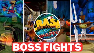 PS1 Crash Bandicoot Warped  All Boss Fights  Epic Battles with Cortex and Crew [upl. by Oatis]