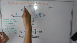 Amplificador Diferencial Ejemplo de Diseño 13 [upl. by Conley]