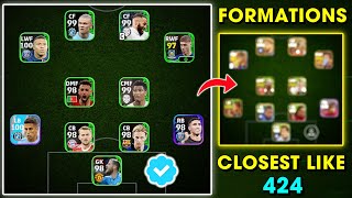 How To get closest Formations to 424 in eFootball 2024 mobile 😍  eFootball Best Formations [upl. by Deron]