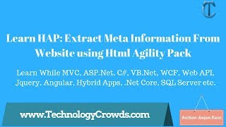 Learn HAP Extract Meta Information from website using html agility pack [upl. by Ginsberg]