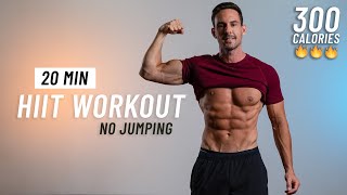 20 MIN FULL BODY HIIT WORKOUT  NO JUMPING  No Equipment No Repeats [upl. by Leake]