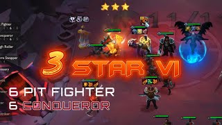 TeamFight Tactics ⚔️ │ 3 Star VI 6 Pit Fighter 6 Conqueror │ First Place [upl. by Kcinomod]