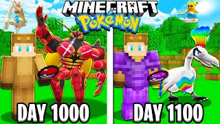 I Survived 1100 Days in Minecraft POKEMON [upl. by Limbert935]