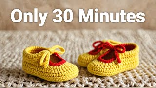 CROCHET Adorable Baby Shoes [upl. by Nivlac94]