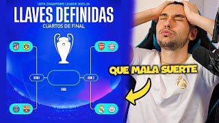 REACCIONANDO al SORTEO de CUARTOS y SEMIS de la CHAMPIONS LEAGUE QUE MAL [upl. by Epps]