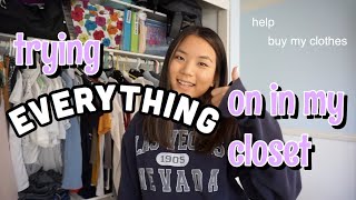 trying on EVERYTHING in my closet declutter  Vanessa Nagoya [upl. by Nairret]