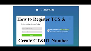 Are you in FYSYTY BSC CS  How to Register TCS NextStep  How to Create CTampDT Number TCSNextStep [upl. by Nguyen]