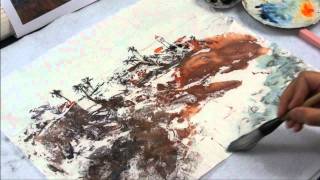 Finishing Touches on a Watercolor Monoprint RubbingHD [upl. by Bennet]