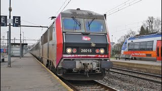 TGV Duplex OuiGoSNCF et Intercités BB26000 en gare dAngoulême part 2 [upl. by Shulamith241]