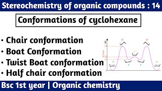 Conformations of cyclohexane  Stereochemistry of organic compounds  bsc 1st year chemistry [upl. by Susann]