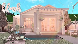 BLOXBURG blush family house 58k l tour  speedbuild ♡ [upl. by Munson]