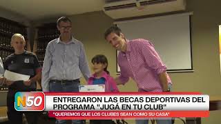 ENTREGARON LAS BECAS DEPORTIVAS DEL PROGRAMA JUGÁ EN TU CLUB [upl. by Hilly]