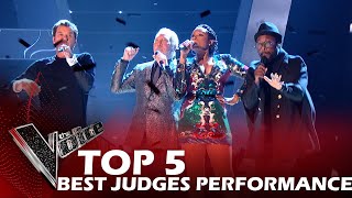 TOP 5 JUDGES PERFORMANCE ON THE VOICE  BEST [upl. by Inaluiak]