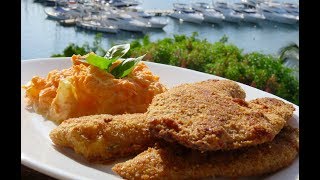 PESCADO EMPANIZADO AL HORNO Y ENSALADA DE ZANAHORIA [upl. by Buffy]