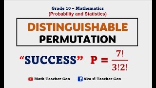 Distinguishable Permutation  Probability and Statistics  Grade 10 Math [upl. by Halivah]