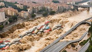 Bridges flooded city in ruins as Worst flooding in Beijing China floods [upl. by Lemrac]