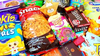 New MampMs Candy snack mix kinder coconut cookies takis blue chips ferrero OZera chocolate bar [upl. by Ylluz]