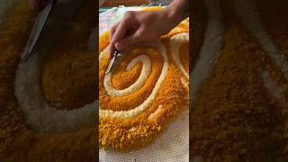 Palmiers 🧡 I only managed to complete half in one go tufting rug life styleartvlog carpet [upl. by Solegna]