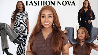 FASHION NOVA 🔥 FallAutumn Essentials  Quality Knitwear dresses boots and more Try on Haul [upl. by Dido]