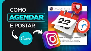 Como Agendar e Publicar Post de Instagram pelo Canva [upl. by Nomyt131]