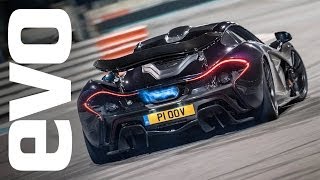 McLaren P1 Flames drifts and an unforgettable noise  evo REVIEW [upl. by Nidnarb]