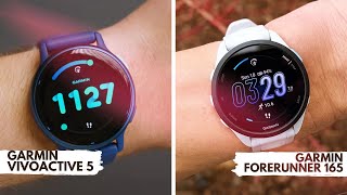 Garmin Forerunner 165 vs Vivoactive 5 The Budget Watch Showdown [upl. by Atinrev]